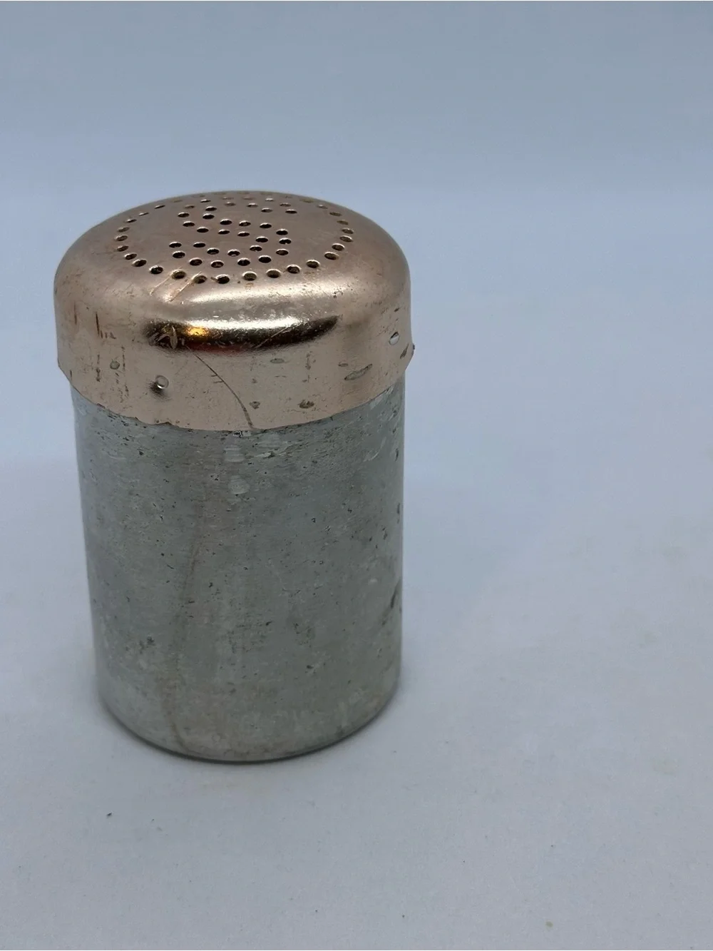 Vintage Spun  Aluminum Salt and Pepper Shakers with Copper-tone Lids Hong Kong